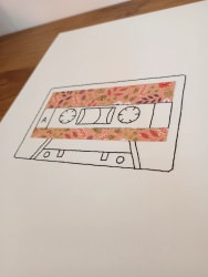 cassette · affiche brodée