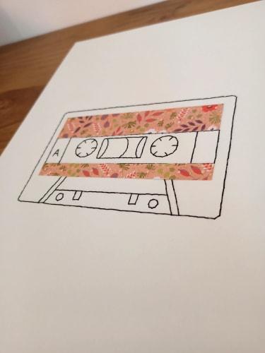 cassette · affiche brodée