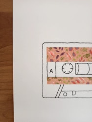 cassette · affiche brodée