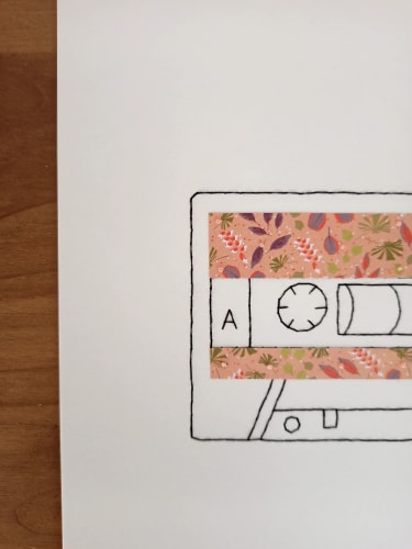 cassette · affiche brodée