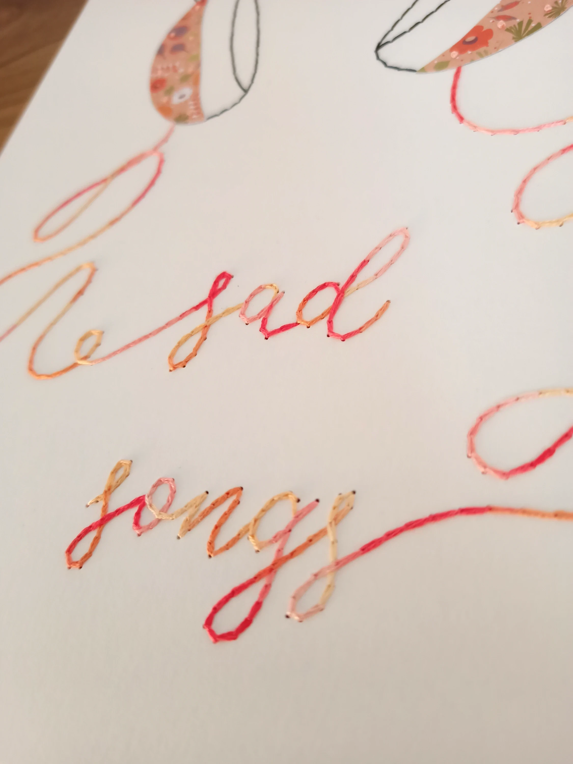 sad songs · affiche brodée