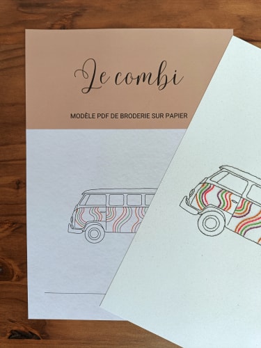 le combi · modèle pdf de broderie sur papier