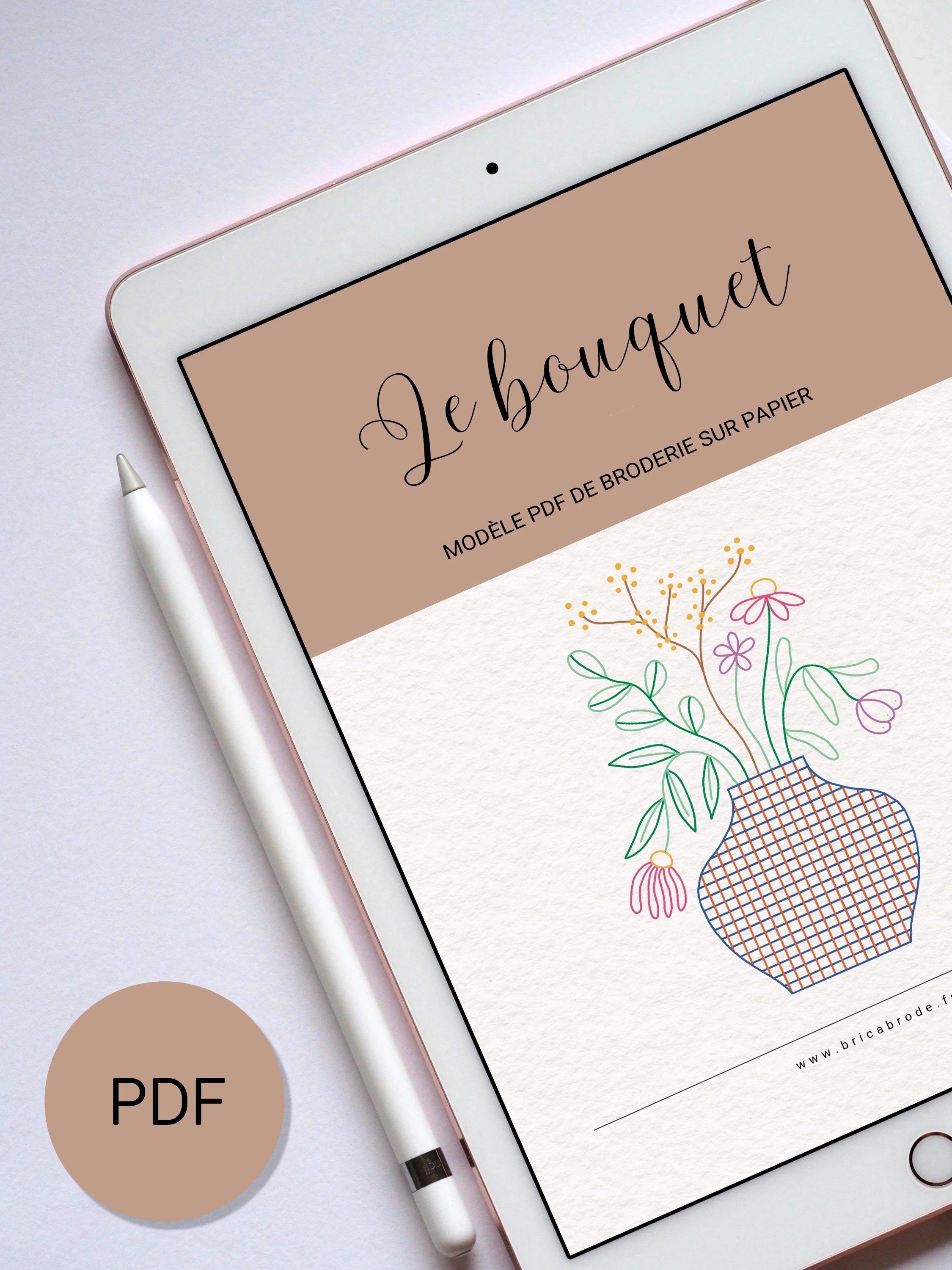 le bouquet · modèle pdf de broderie sur papier