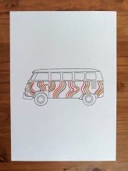 le combi · modèle pdf de broderie sur papier