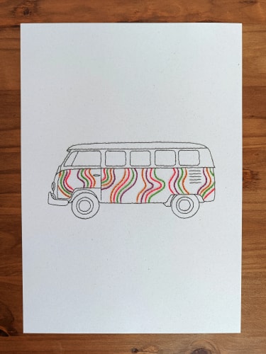 le combi · modèle pdf de broderie sur papier