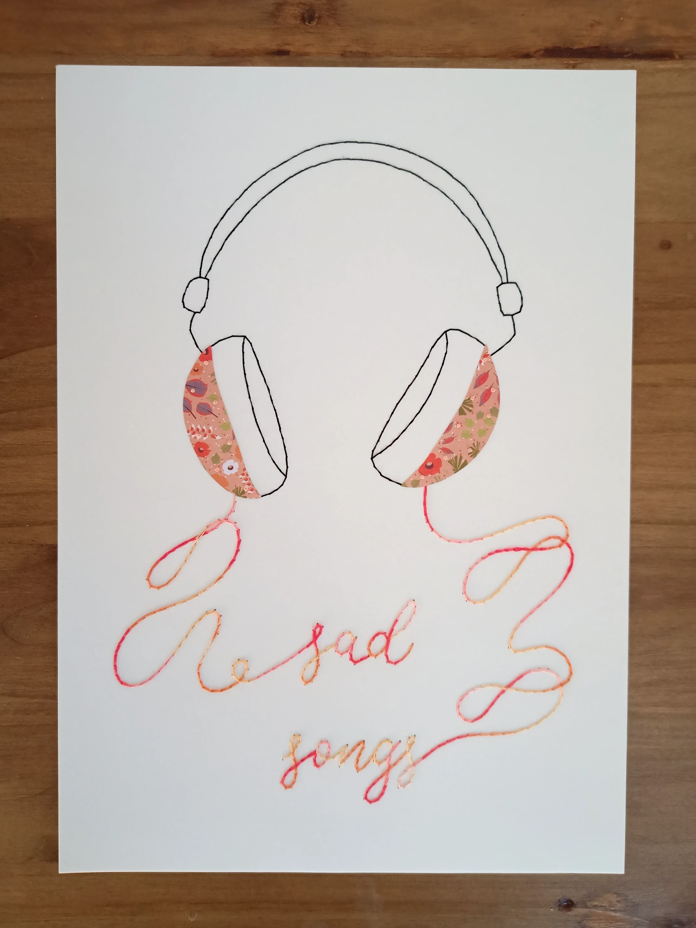 sad songs · affiche brodée