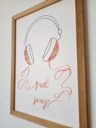 sad songs · affiche brodée