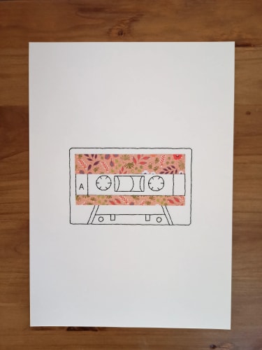 cassette · affiche brodée