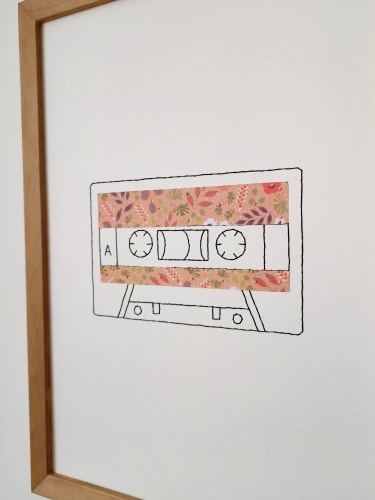 cassette · affiche brodée