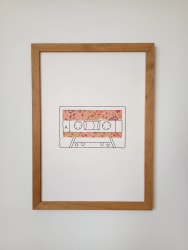 cassette · affiche brodée