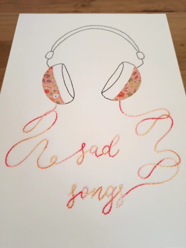 sad songs · affiche brodée