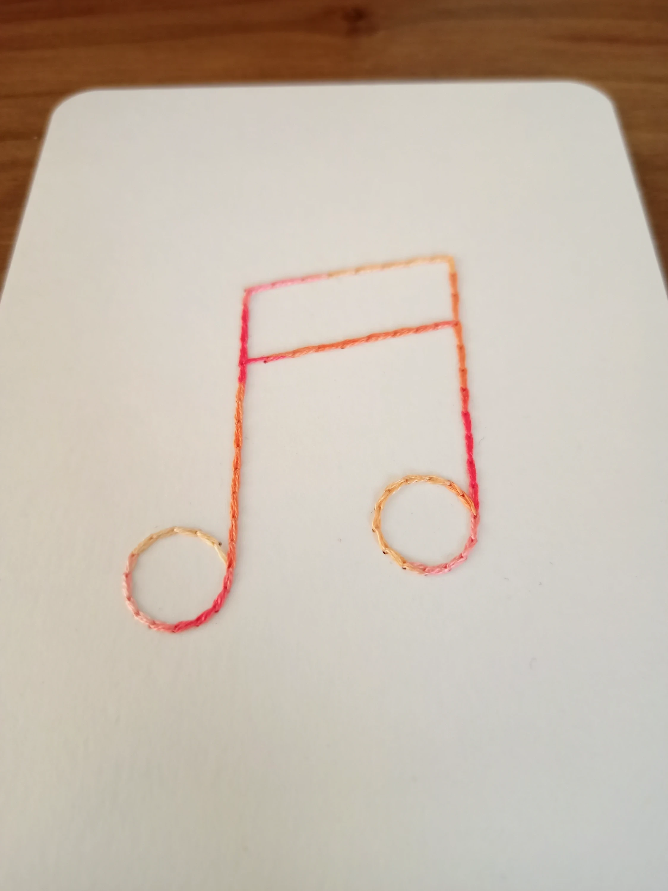 note de musique · mini-broderie sur papier
