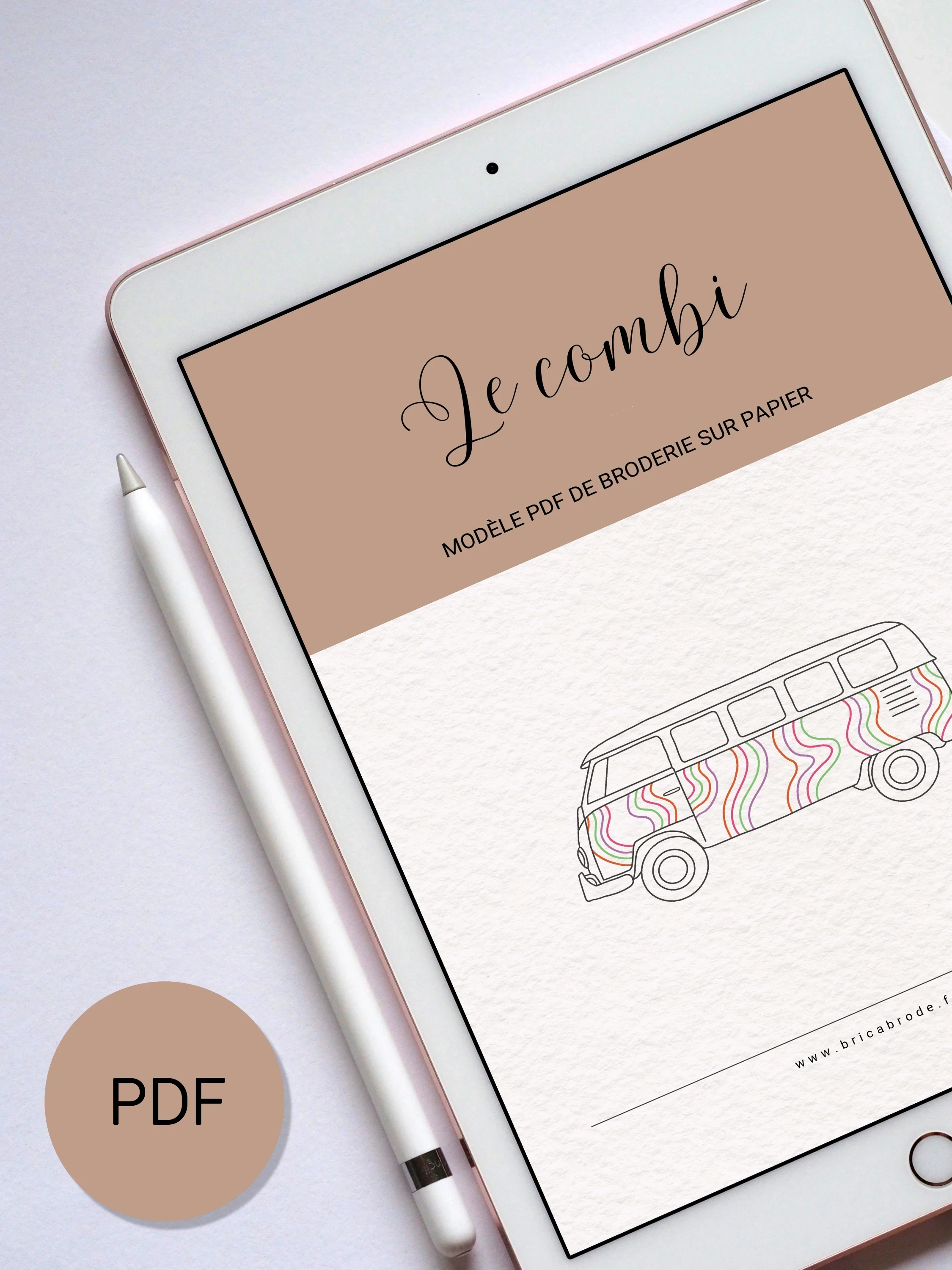 le combi · modèle pdf de broderie sur papier
