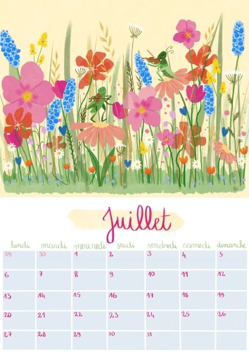 Illustration d’un paysage montagneux avec route sinueuse et voitures, au-dessus d’un calendrier de mars en français.