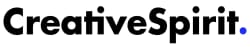 Texte du logo de CreativeSpirit, avec le mot 'Creative' en noir, 'Spirit' en noir, et un point bleu à la fin.