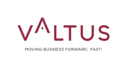 Logo de Valtus avec le slogan "Moving Business Forward. Fast !"