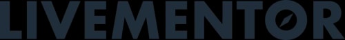 Texte 'LIVEMENTOR' en lettres majuscules sur fond sombre