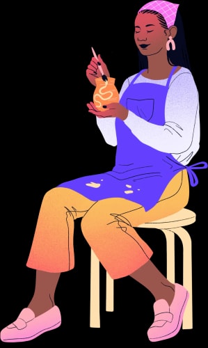 Illustration d'une créatrice