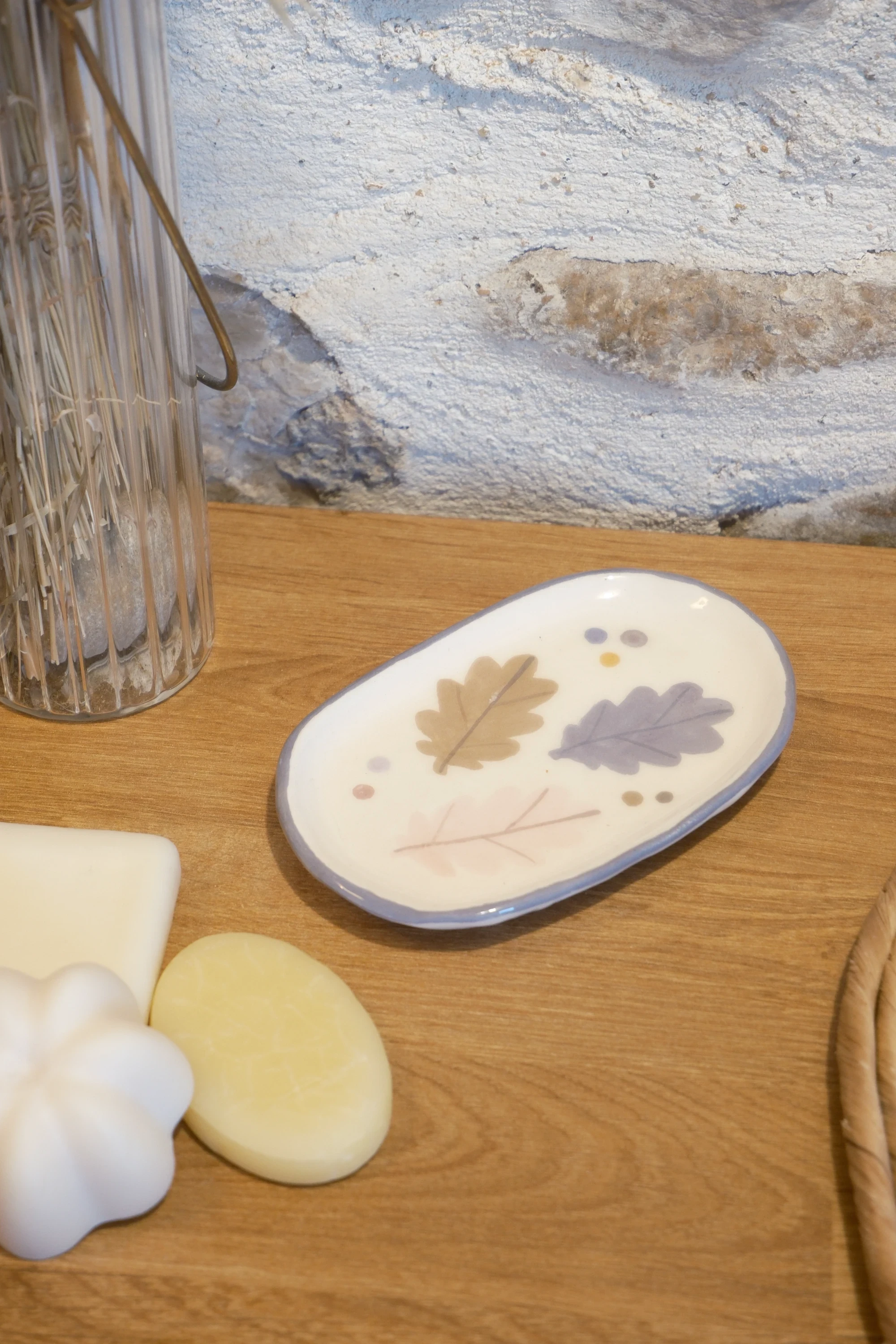 Porte savon feuilles