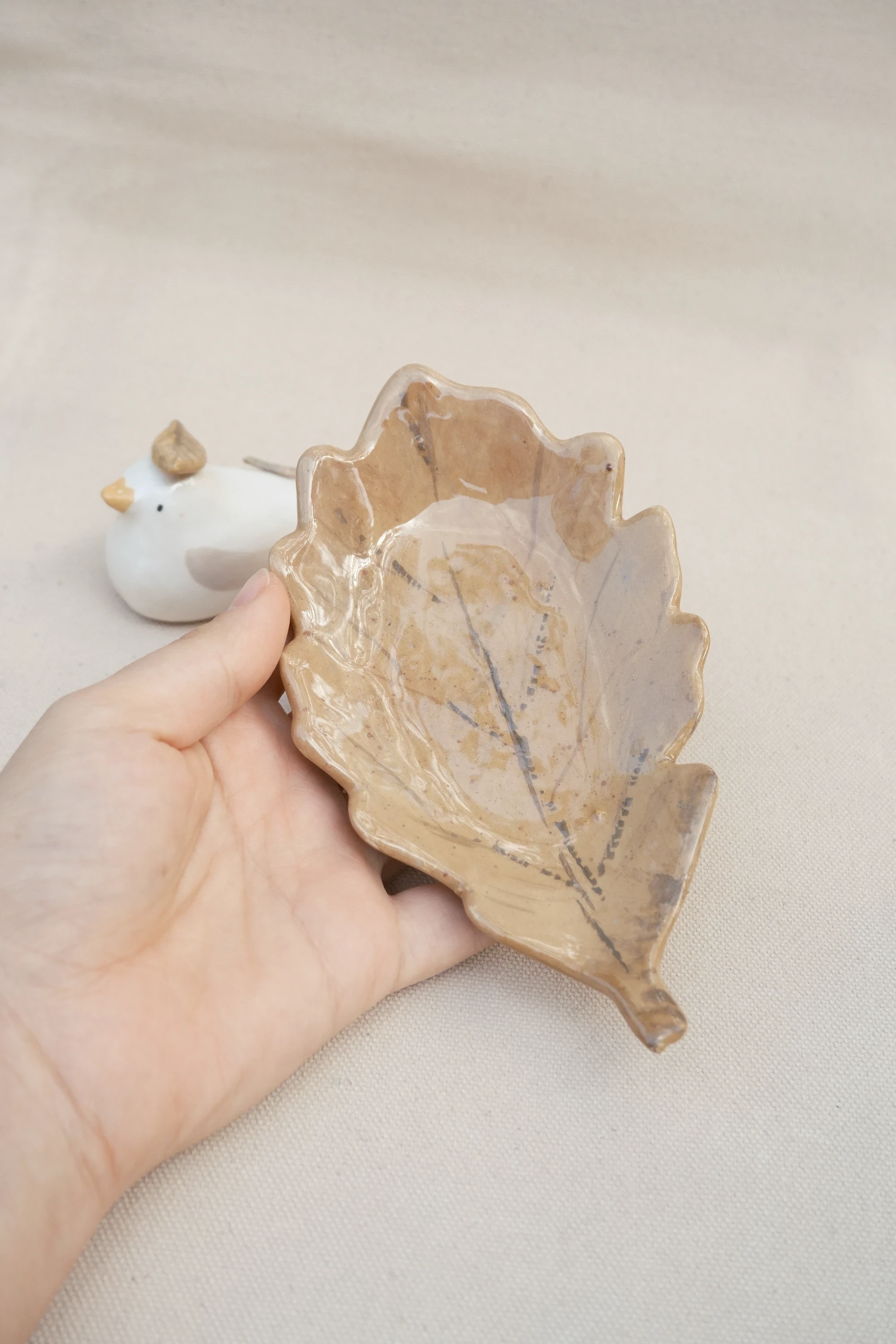 Coupelle feuille avec canard