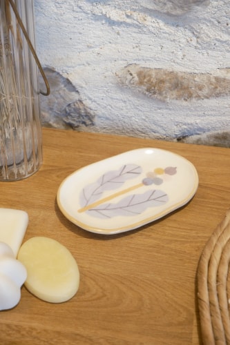 Porte savon fleurs jaune