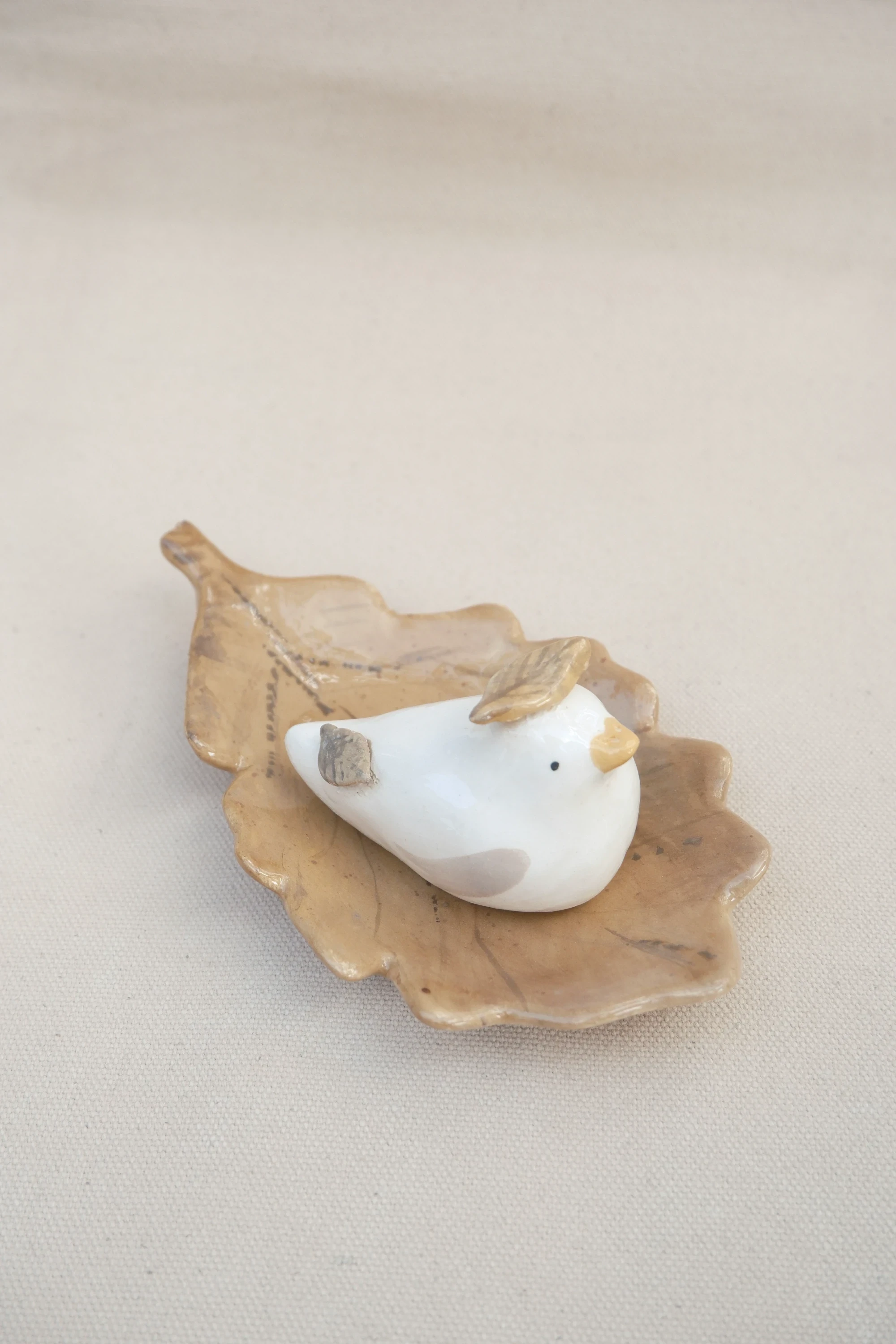 Coupelle feuille avec canard