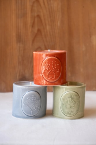 Trio mini bougies médaillon