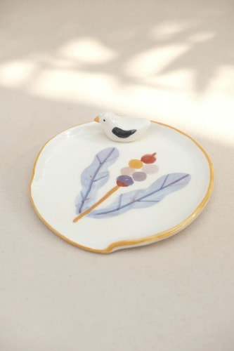 Repose cuillère fleur jaune