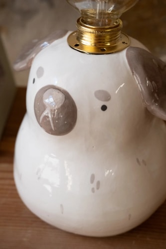 Lampe chien marron