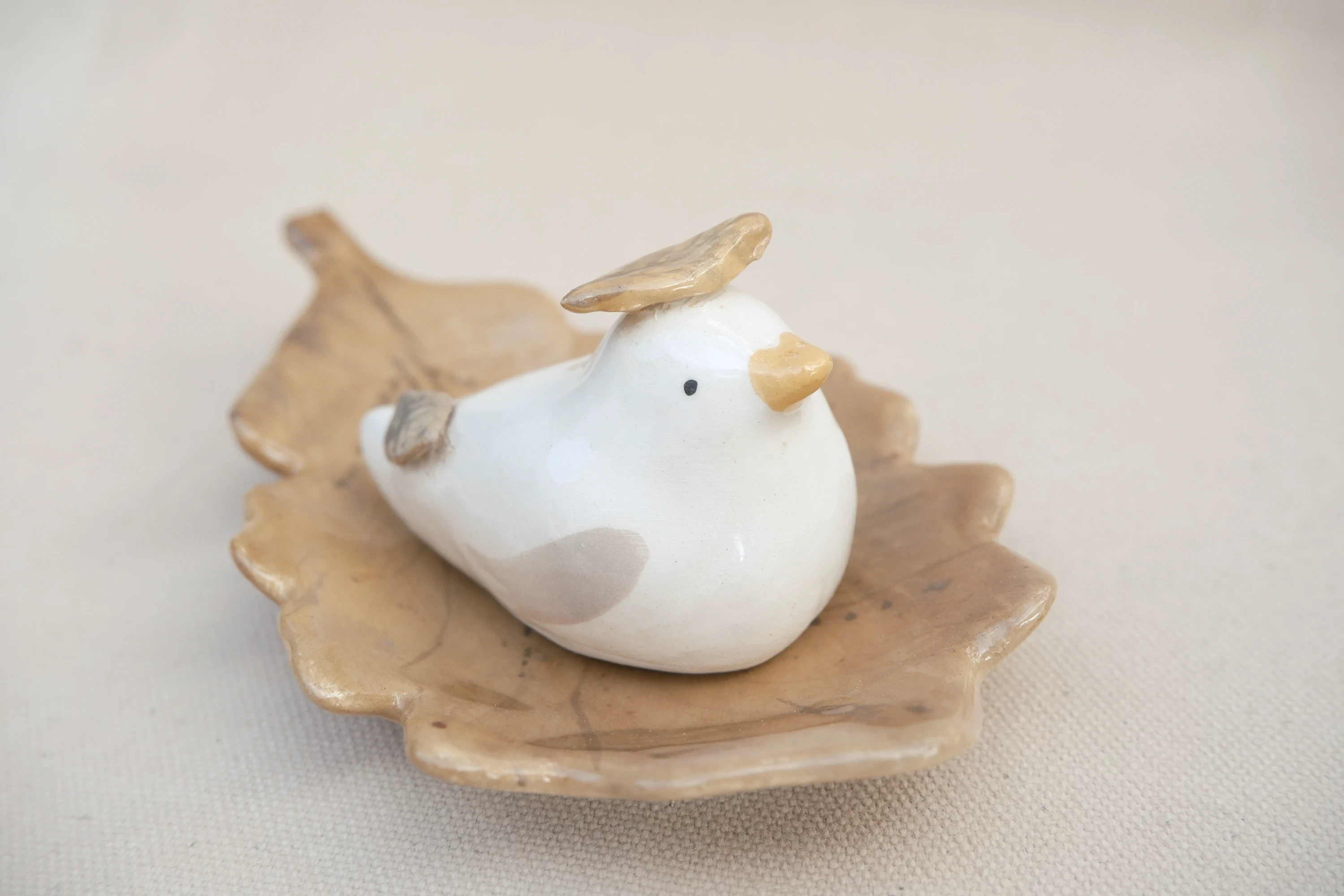 Coupelle feuille avec canard