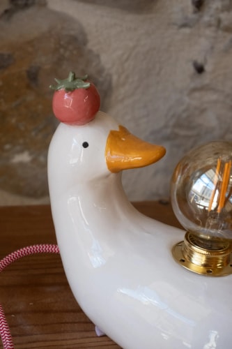 Lampe canard tomate