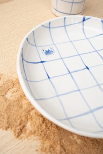 Assiette à carreaux