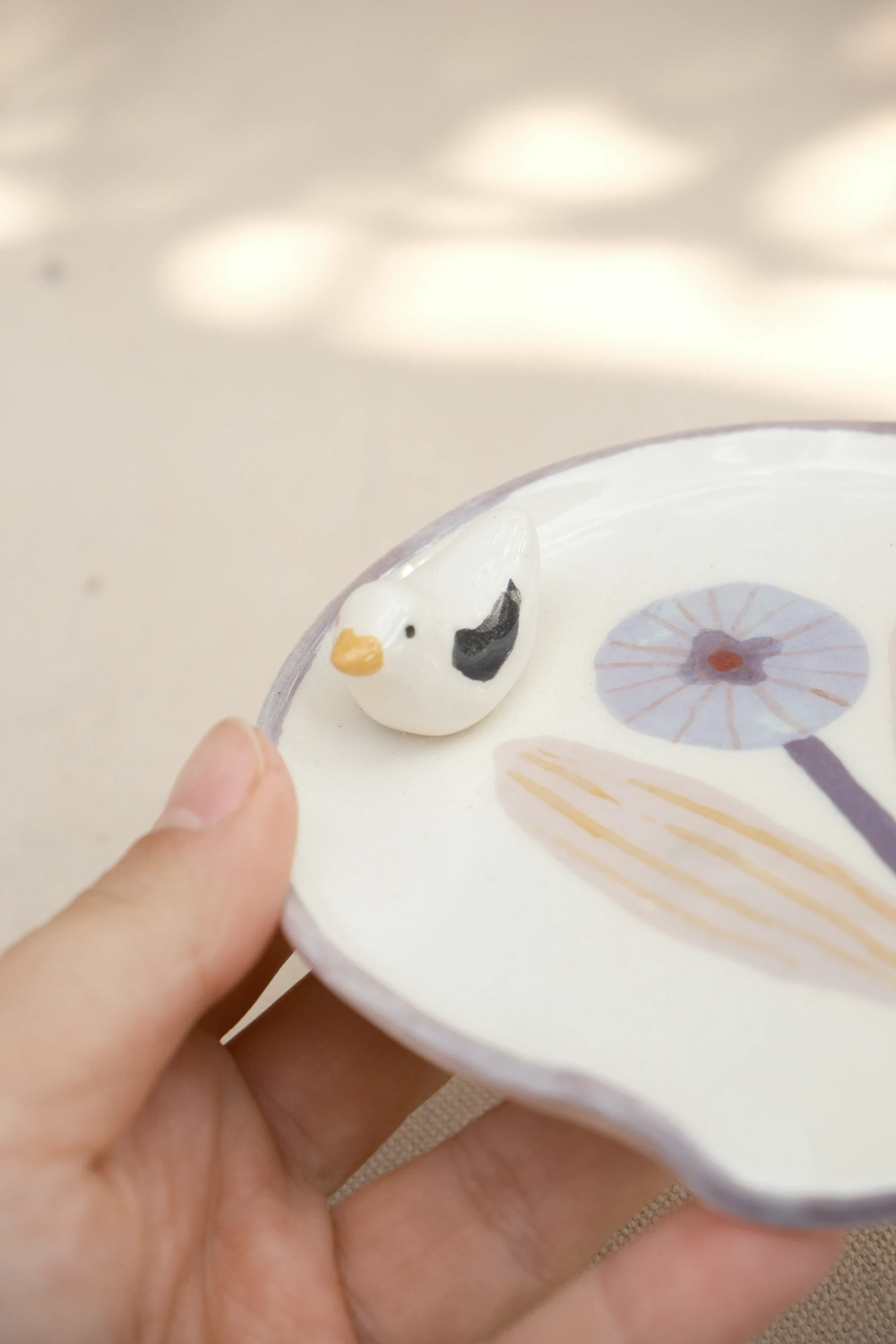 Repose cuillère fleur violette