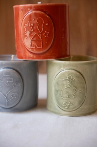 Trio mini bougies médaillon