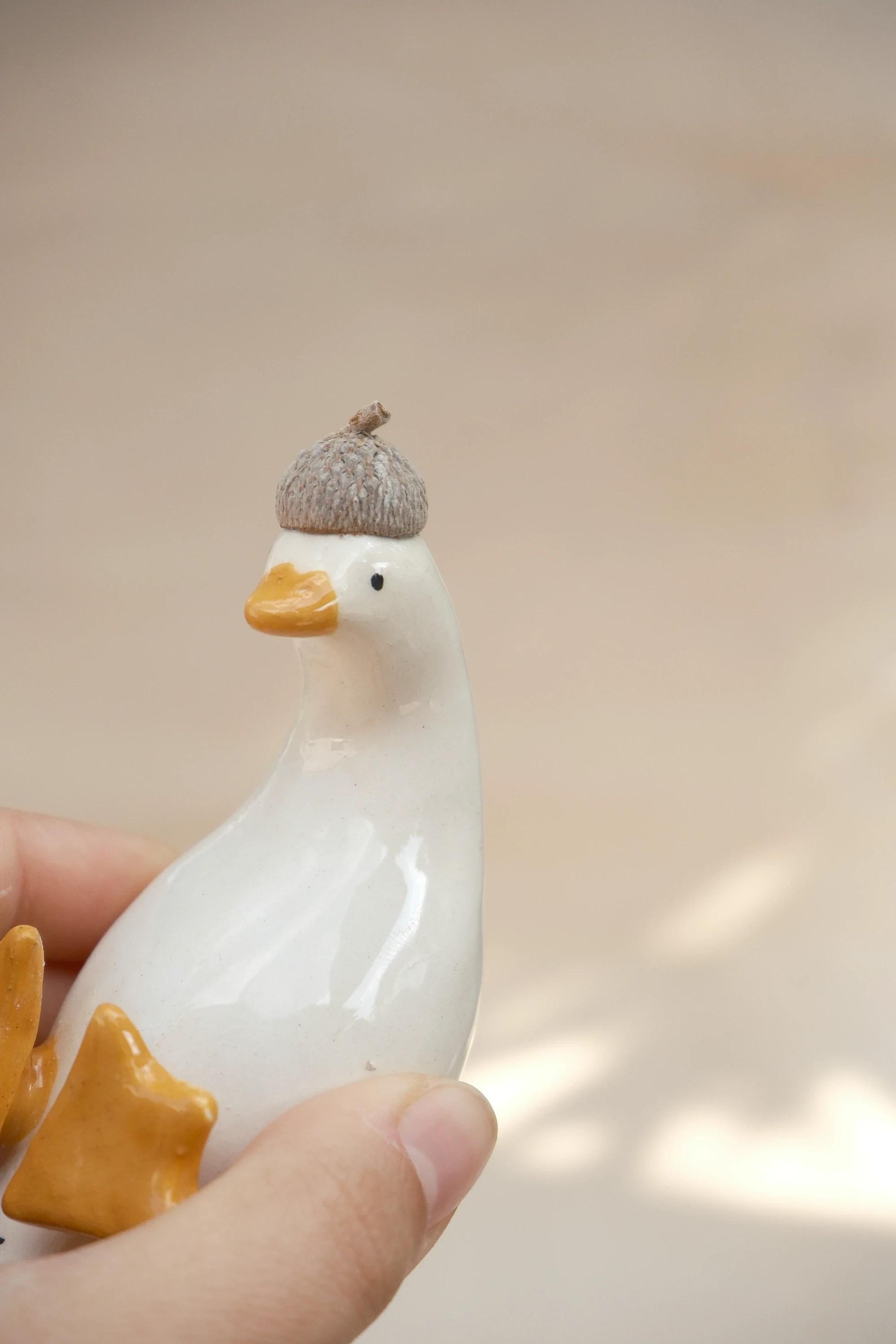 Canard sur le dos chapeau gland