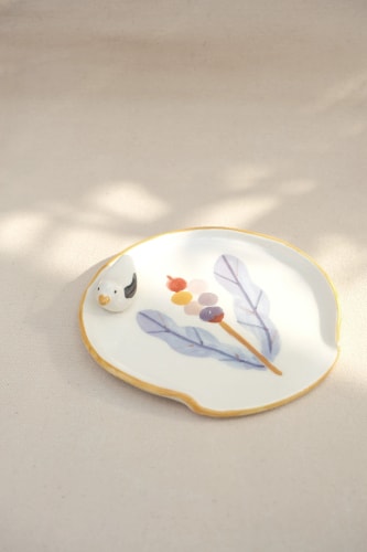 Repose cuillère fleur jaune