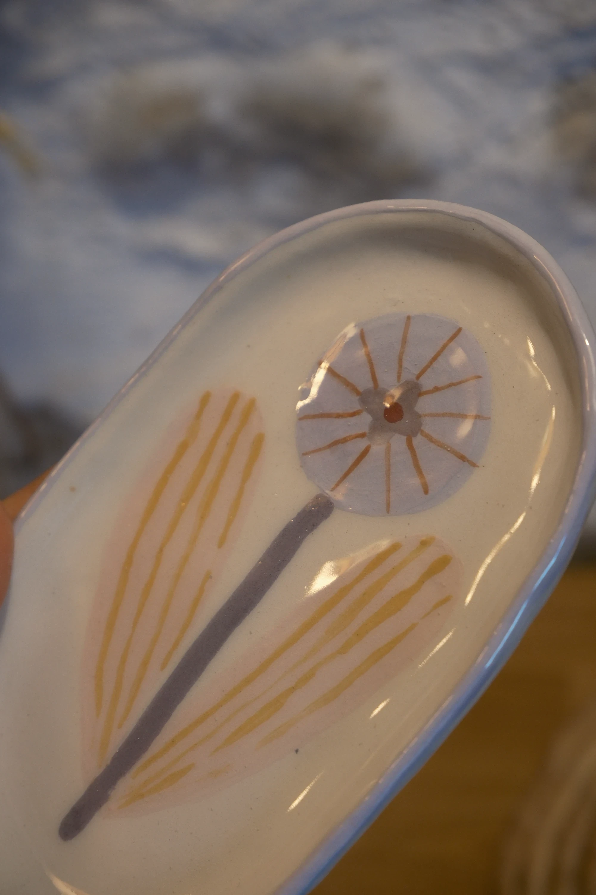 Porte savon fleurs violette