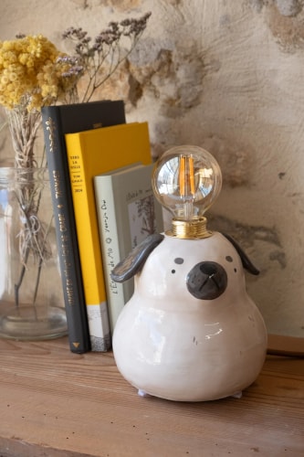 Lampe chien noir