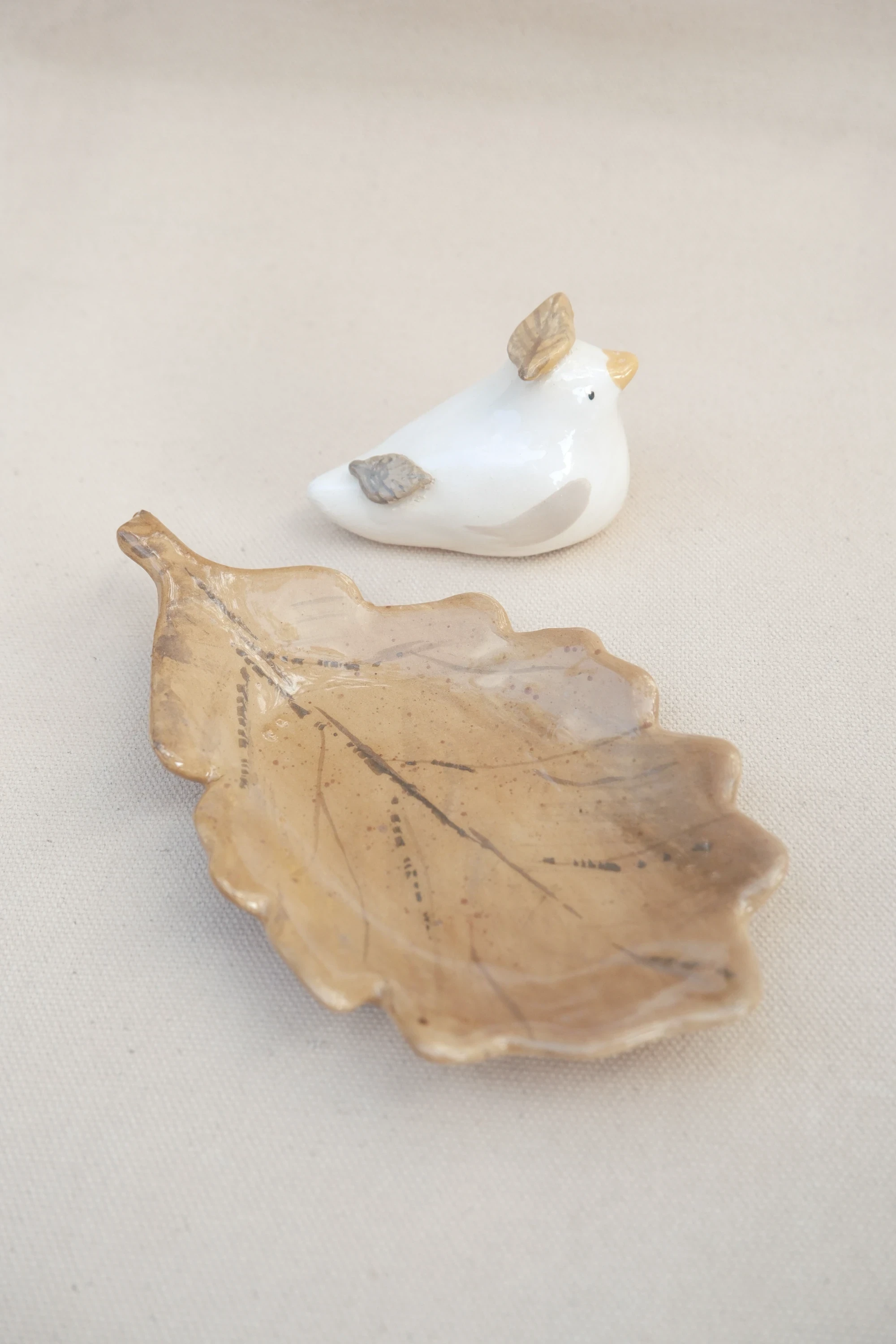 Coupelle feuille avec canard