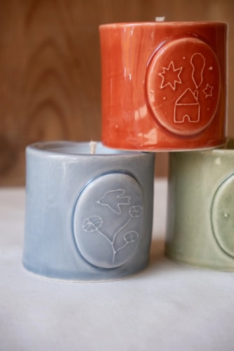 Trio mini bougies médaillon