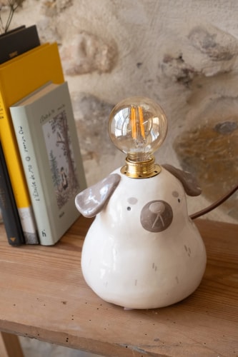 Lampe chien marron
