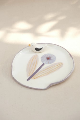 Repose cuillère fleur violette