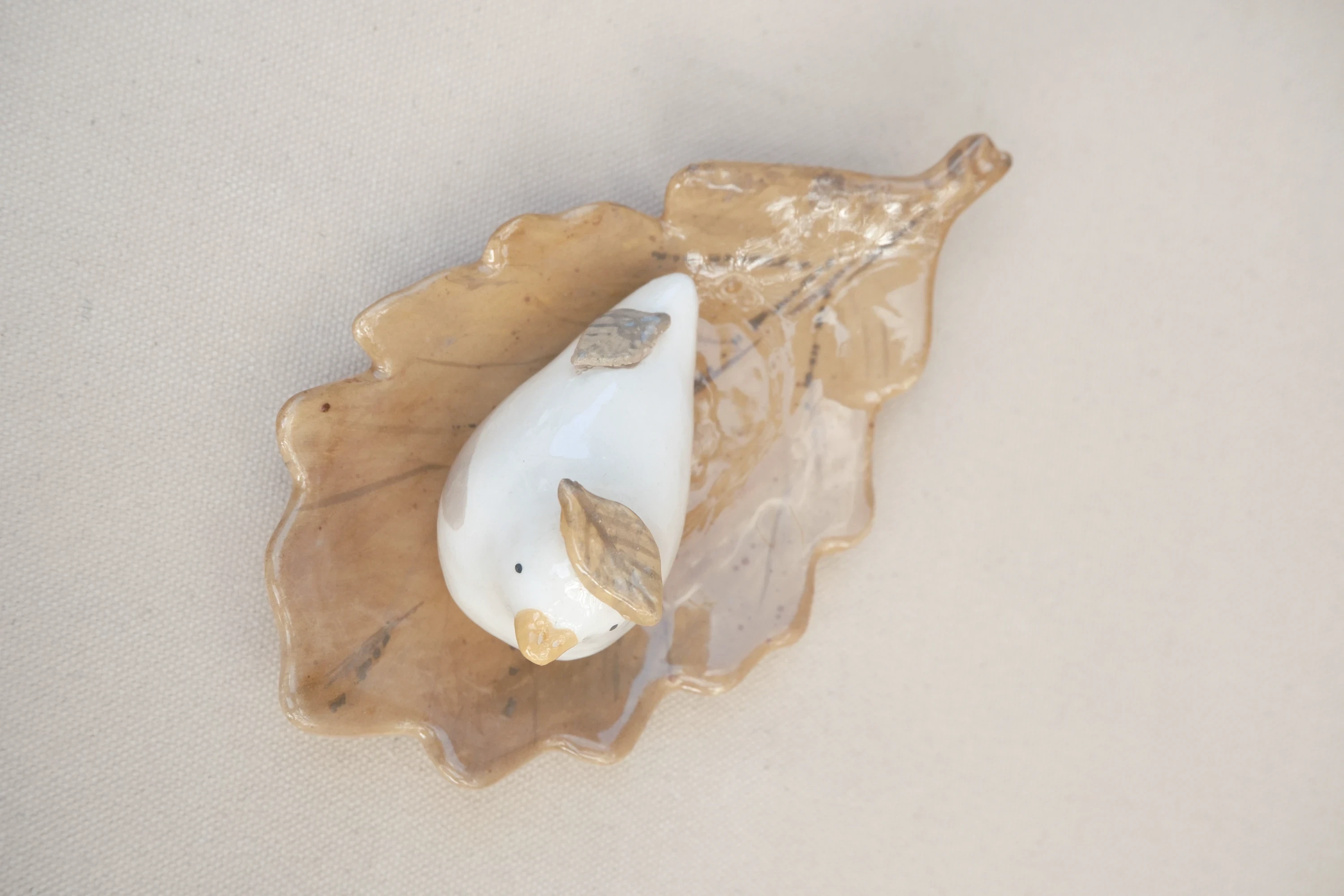 Coupelle feuille avec canard