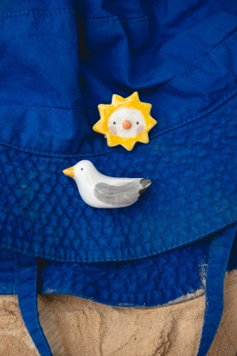 Duo pins mouette soleil