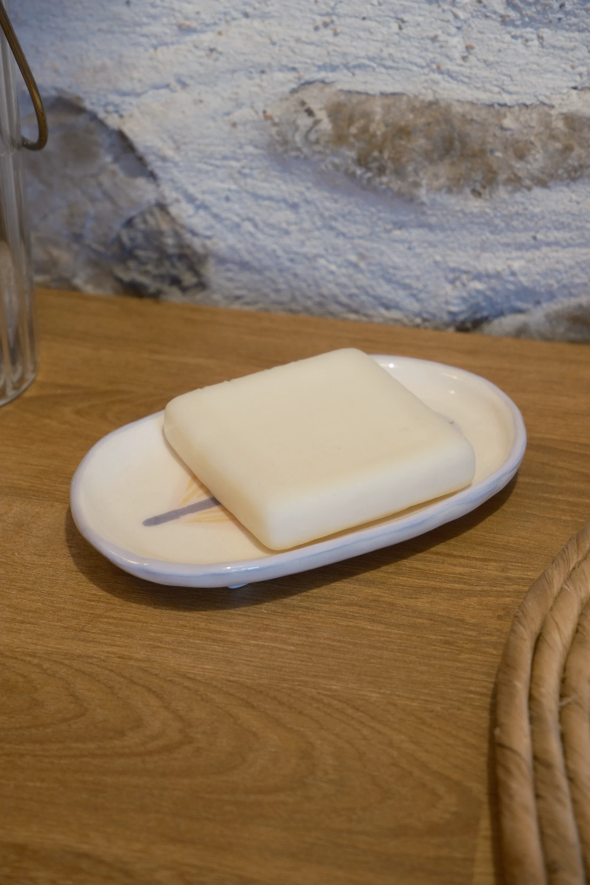 Porte savon fleurs violette