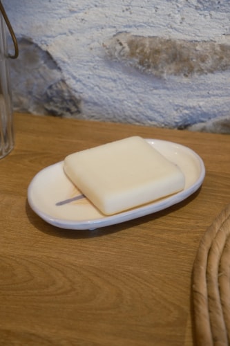 Porte savon fleurs violette