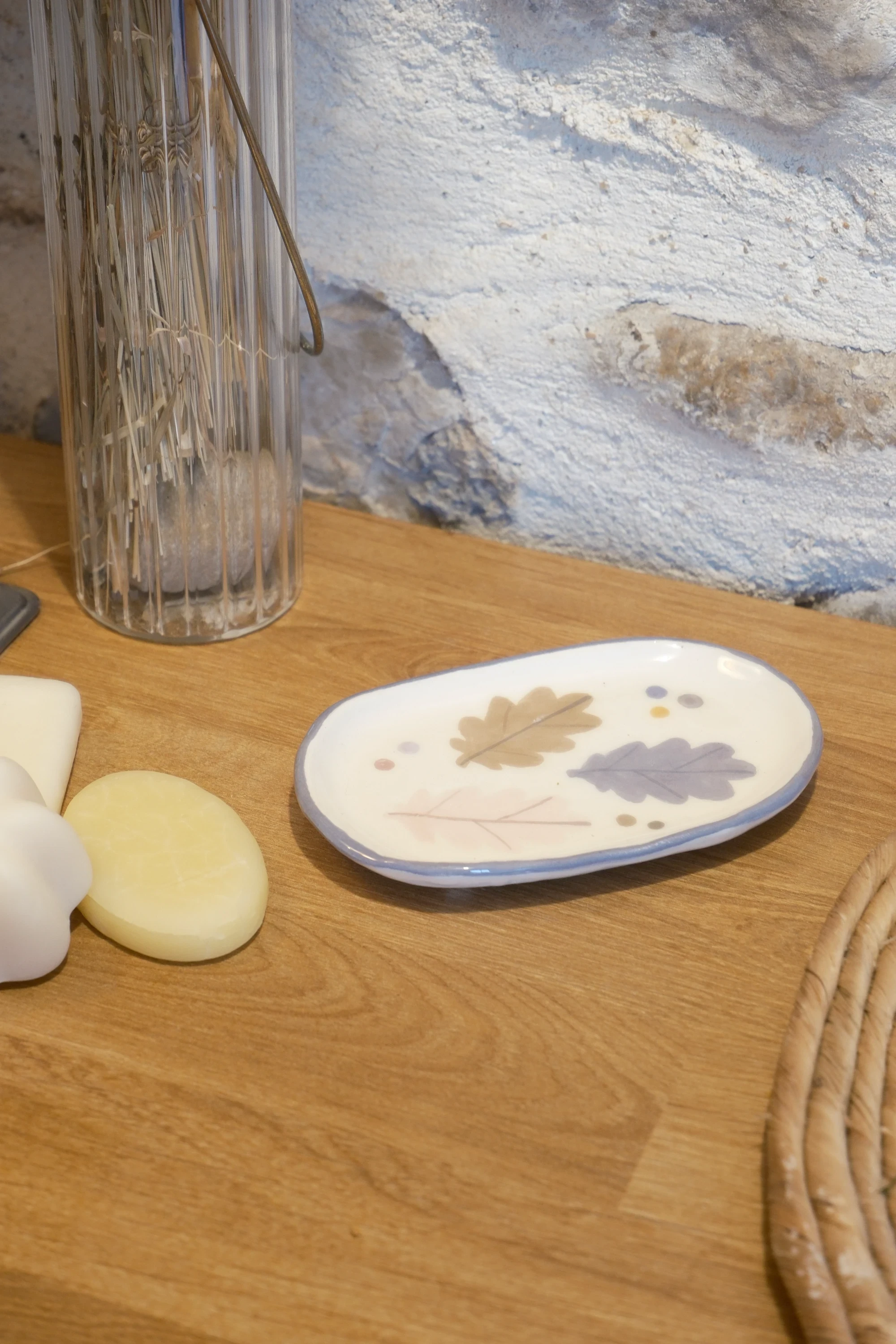 Porte savon feuilles