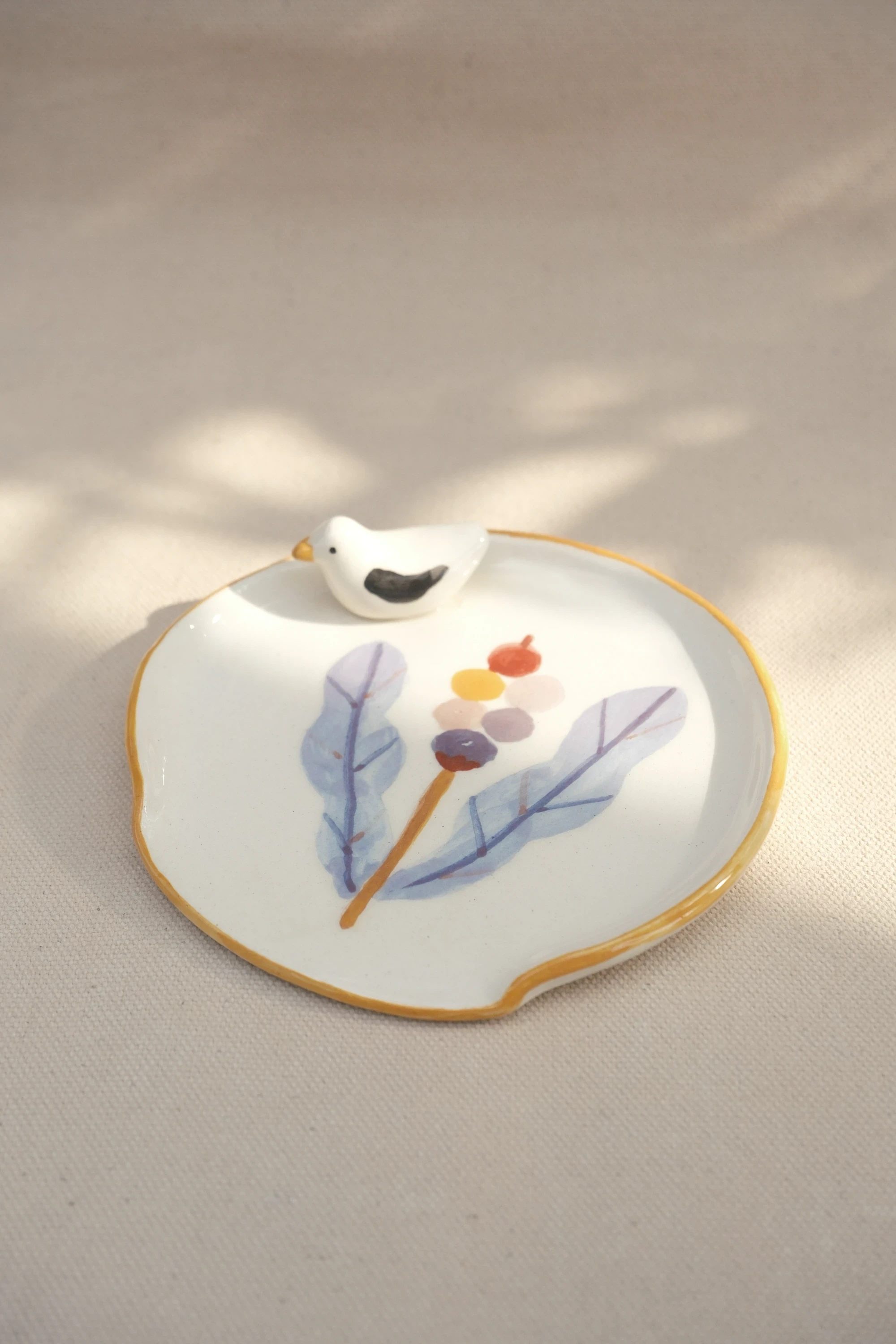 Repose cuillère fleur jaune