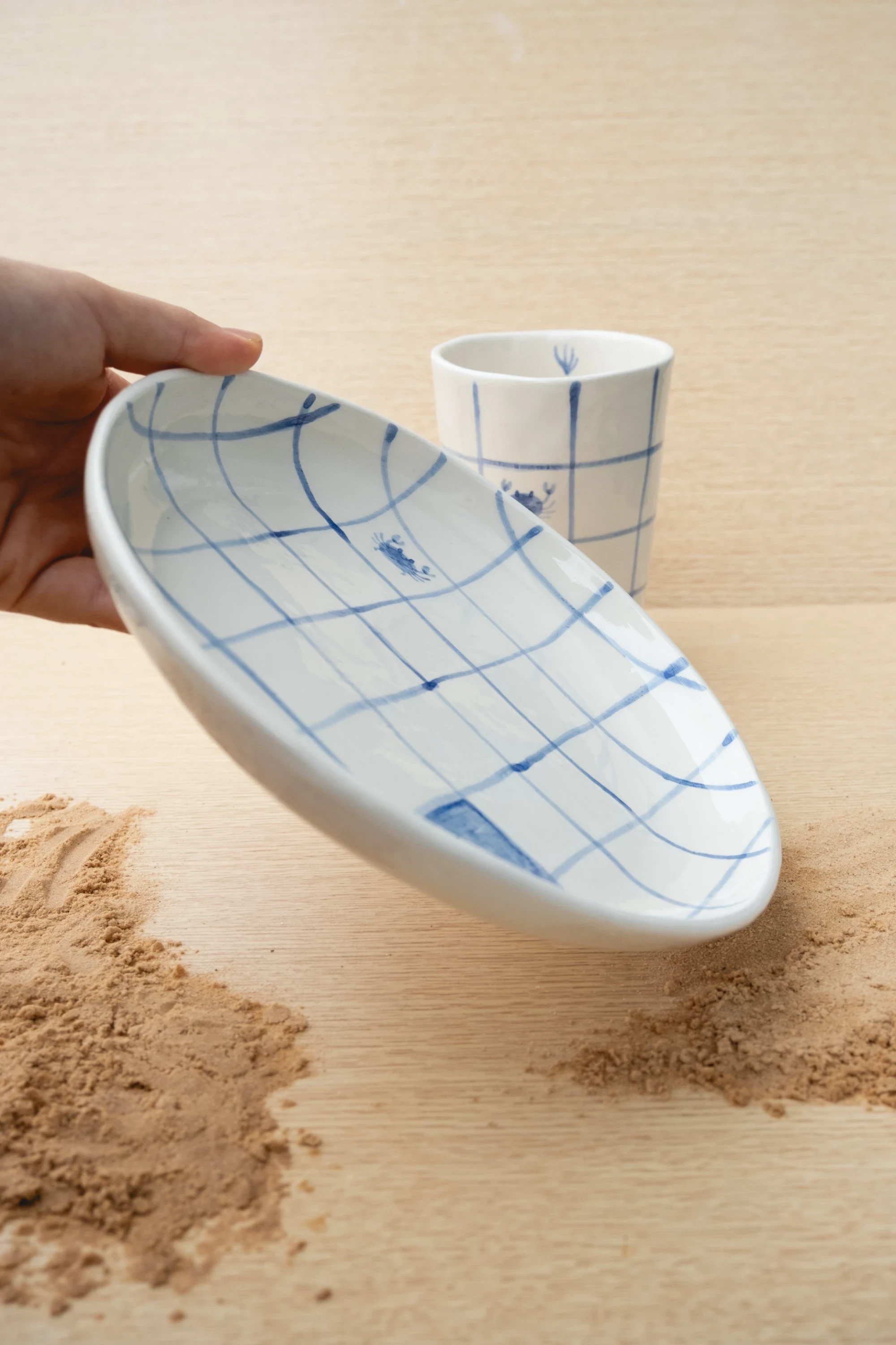 Assiette à carreaux