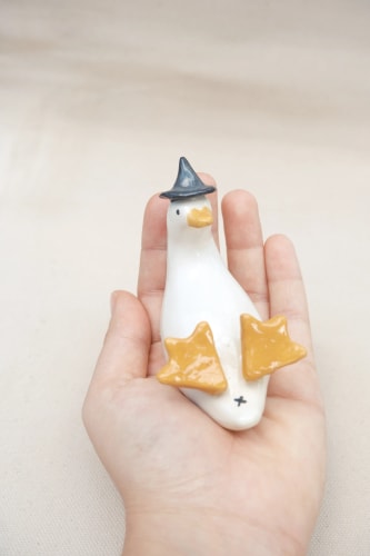 Canard sur le dos chapeau sorcier